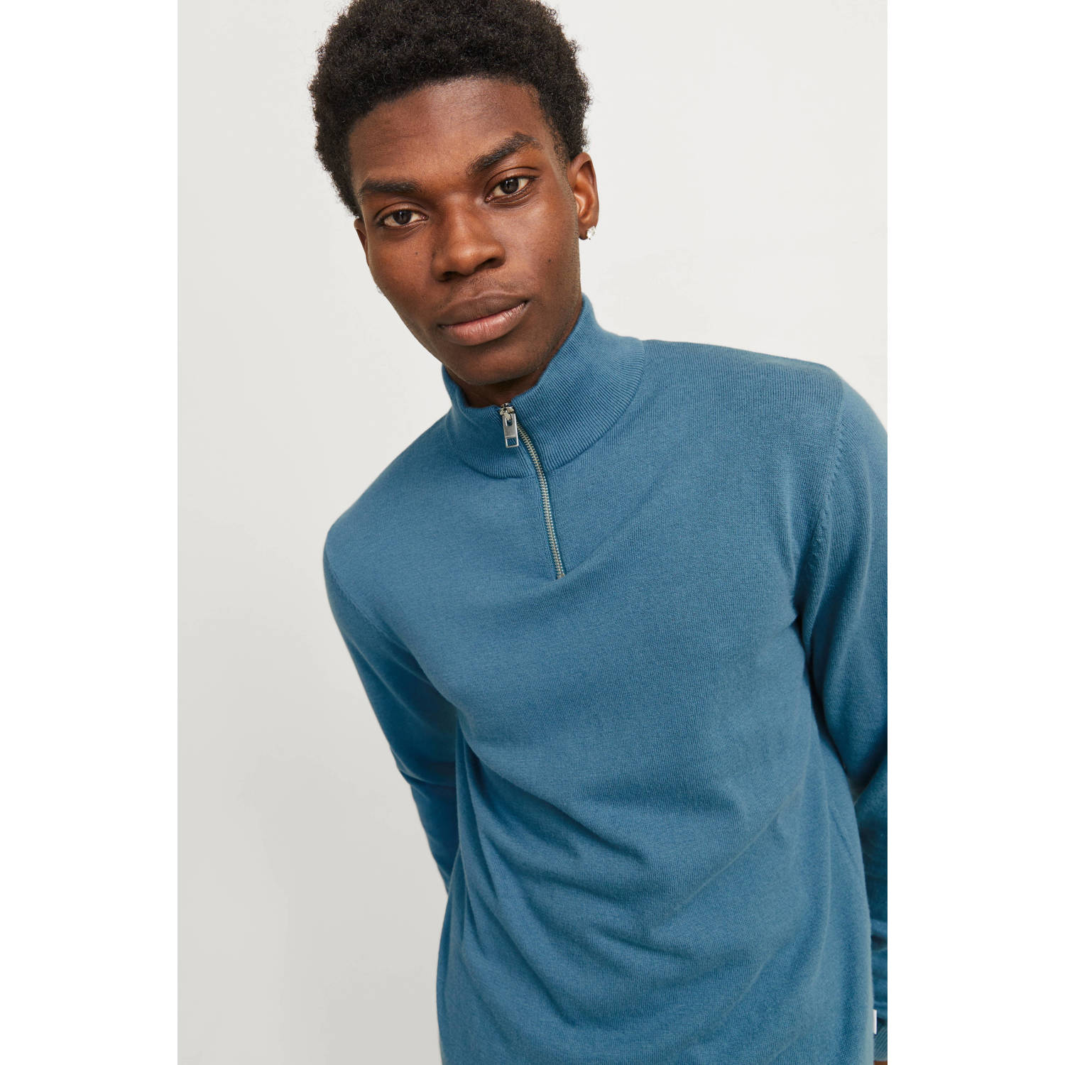 JACK & JONES ESSENTIALS gebreide trui blauw
