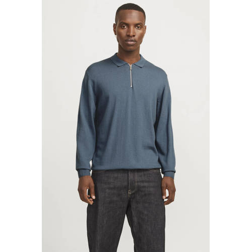JACK & JONES ESSENTIALS trui fijn gebreid blauw afbeelding