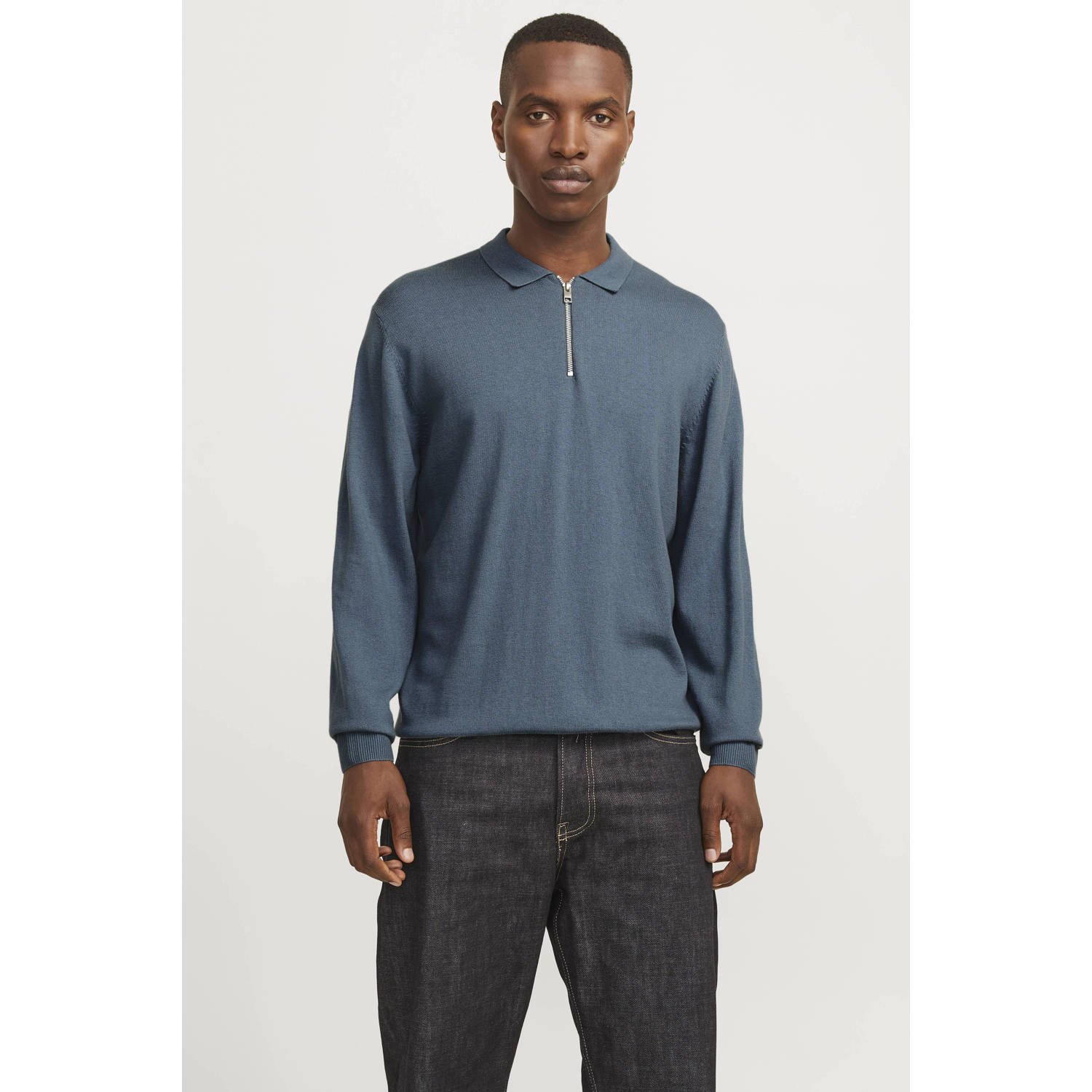Jack & Jones Trui met polokraag JJEEMIL KNIT POLO HALF ZIP LS NOOS