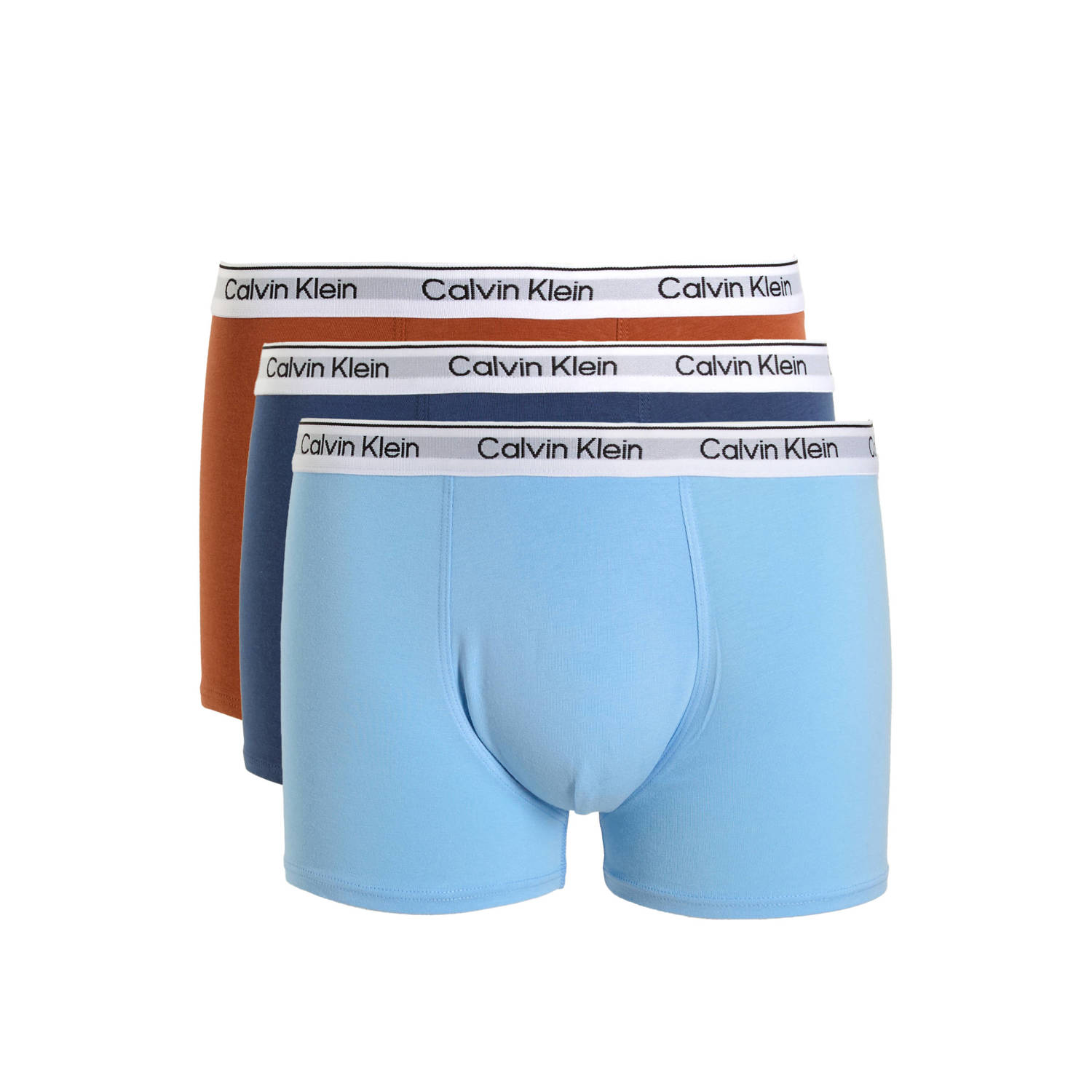 Calvin Klein boxershort (set van 3) donkerblauw lichtblauw oranje