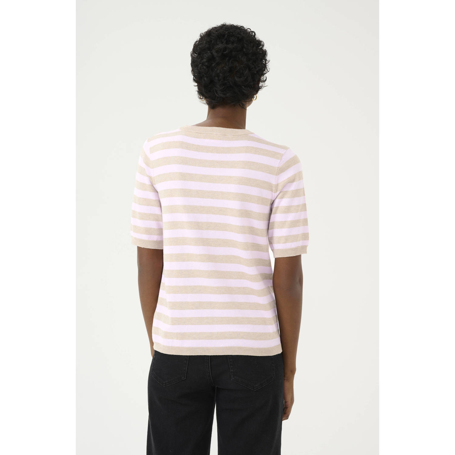 Kaffe top roze fijn gebreid