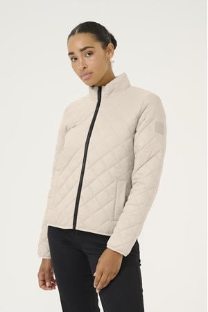 gewatteerde jas beige