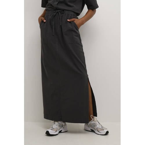 Kaffe maxi rok antraciet afbeelding