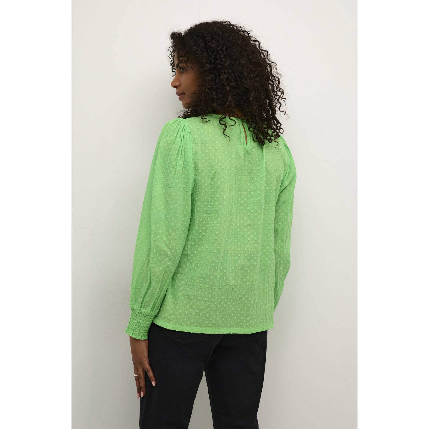 Kaffe blousetop limegroen