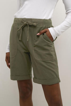 comfort fit high waist casual short kaki