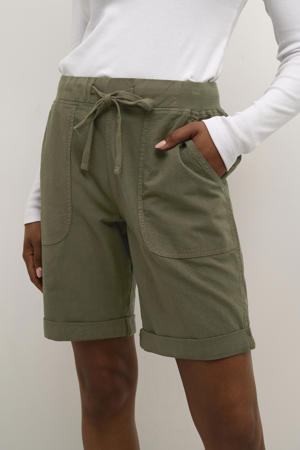 comfort fit high waist casual short kaki