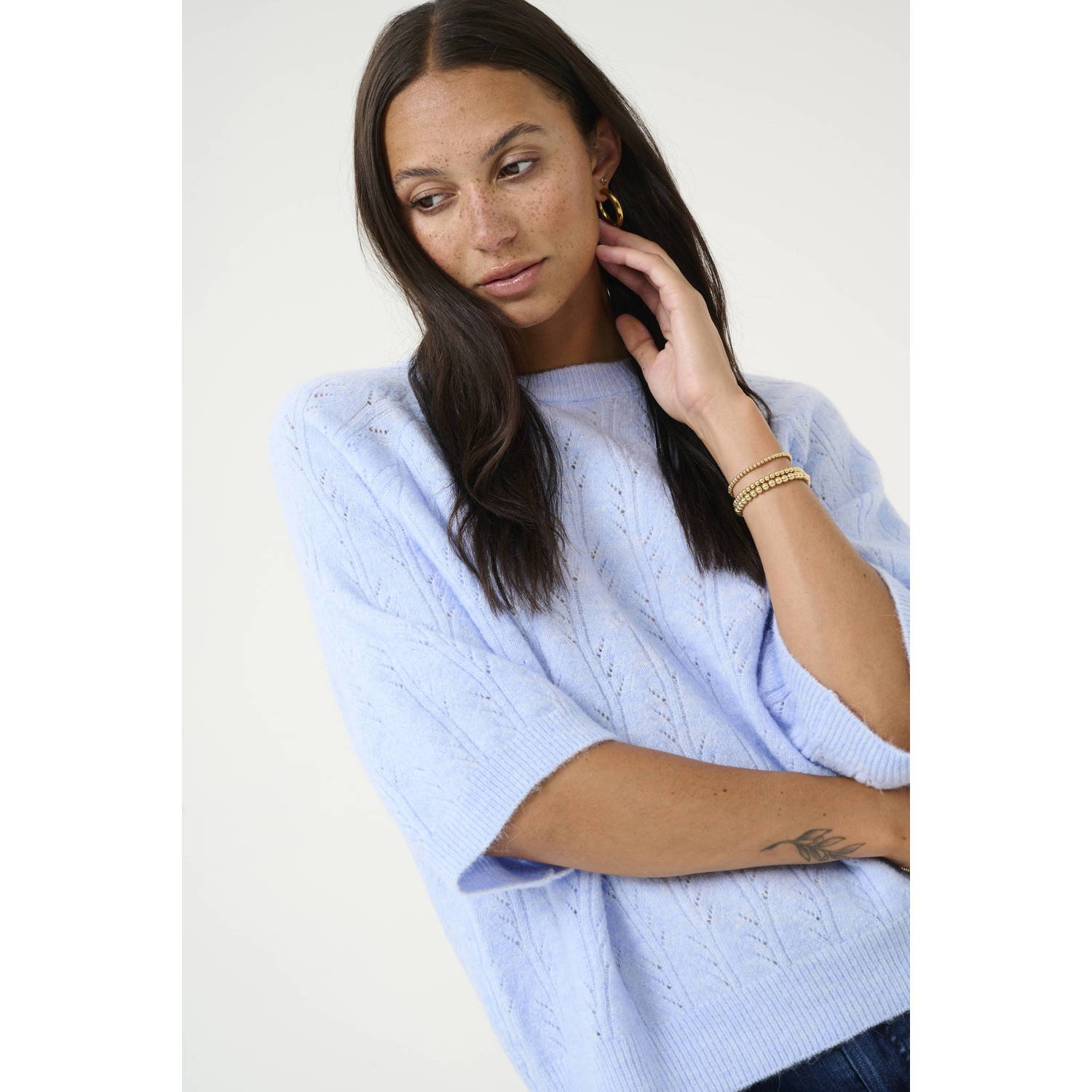 Kaffe Blauwe Katella Sweat Oversized Fit Blue Dames
