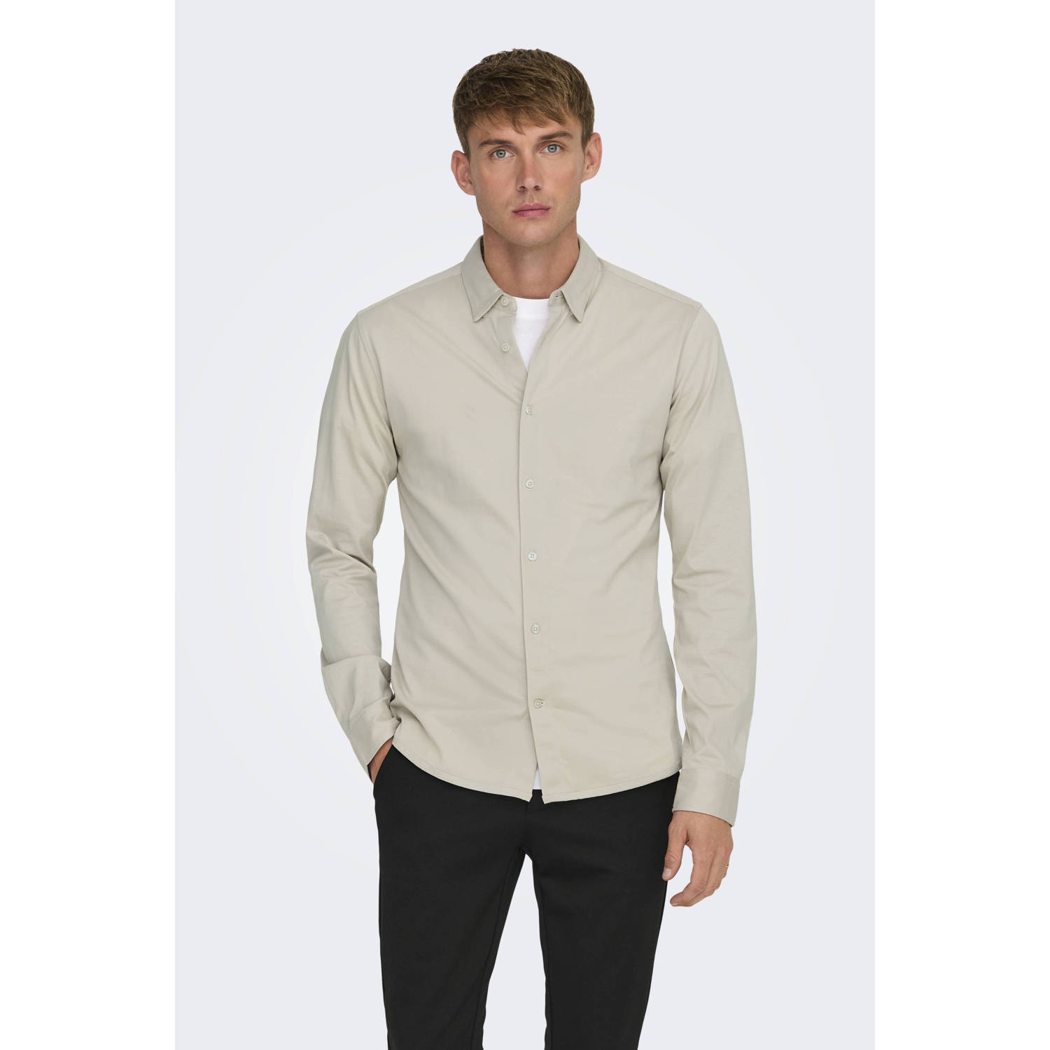 ONLY & SONS overhemd ONSROBIN ecru