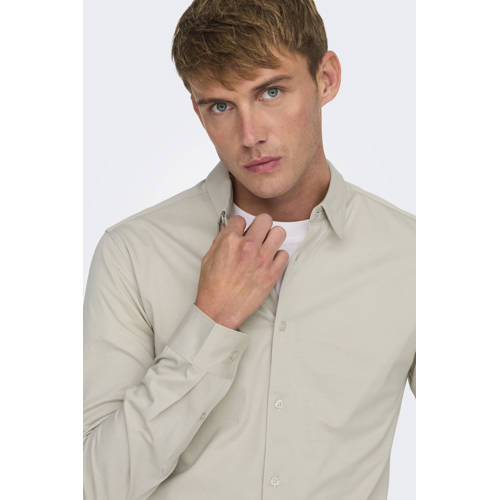 ONLY & SONS zakelijk overhemd beige afbeelding