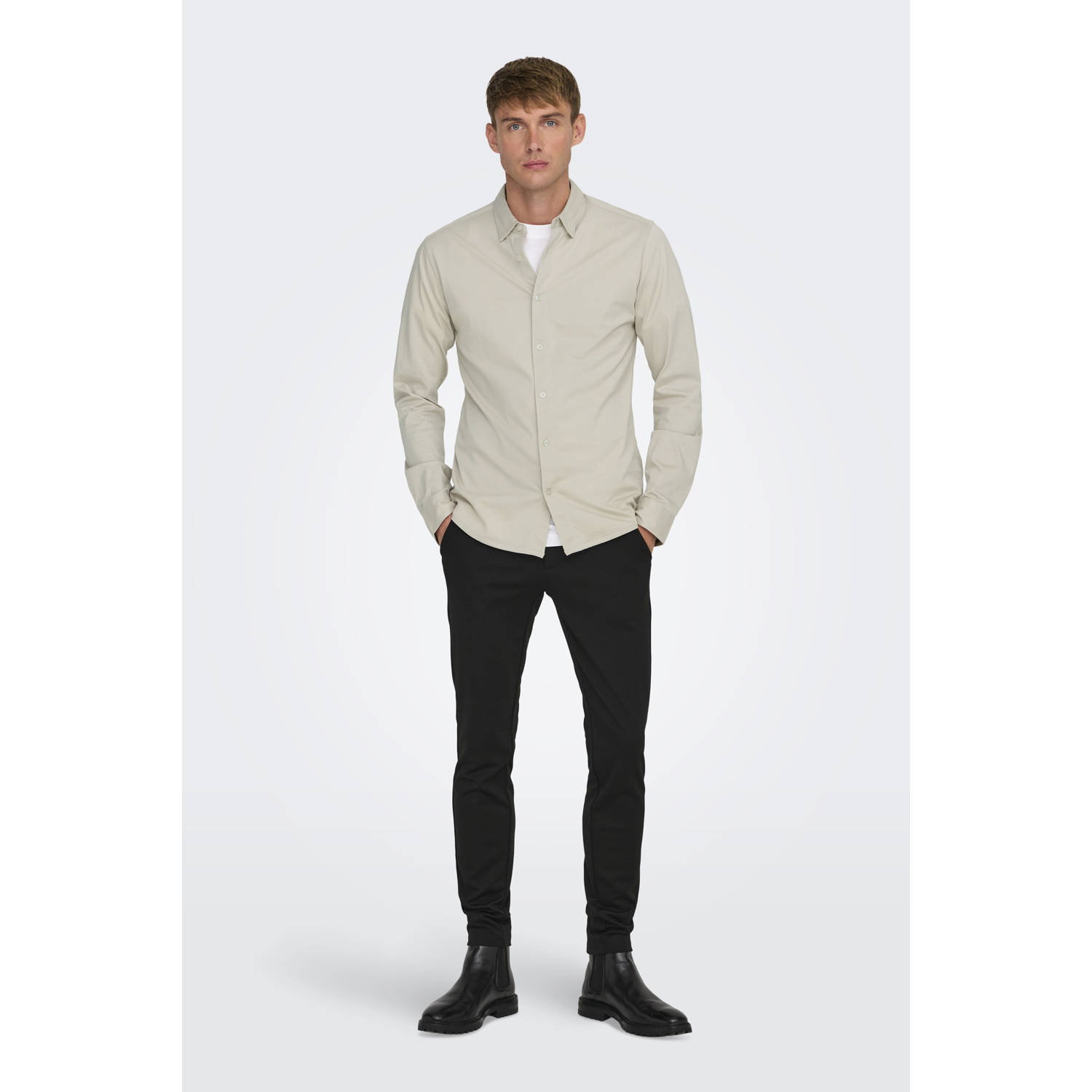 ONLY & SONS overhemd ONSROBIN ecru