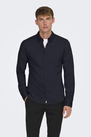 zakelijk overhemd donkerblauw