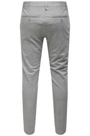 thumbnail: ONLY & SONS viscose slim fit geruite chino - grijs