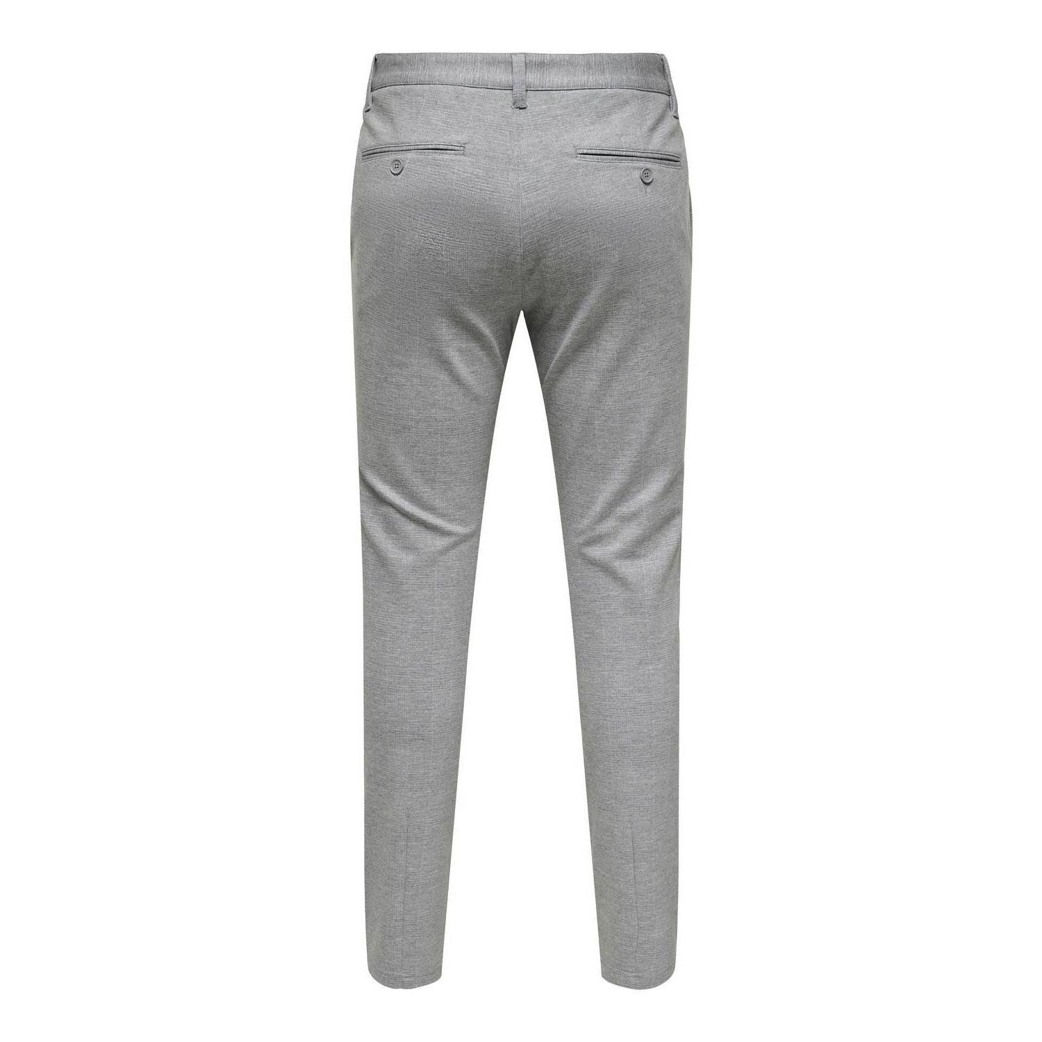 ONLY & SONS geruite slim fit pantalon ONSMARK glacier gray