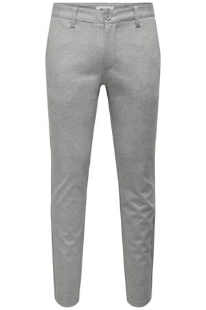 geruite slim fit pantalon ONSMARK glacier gray