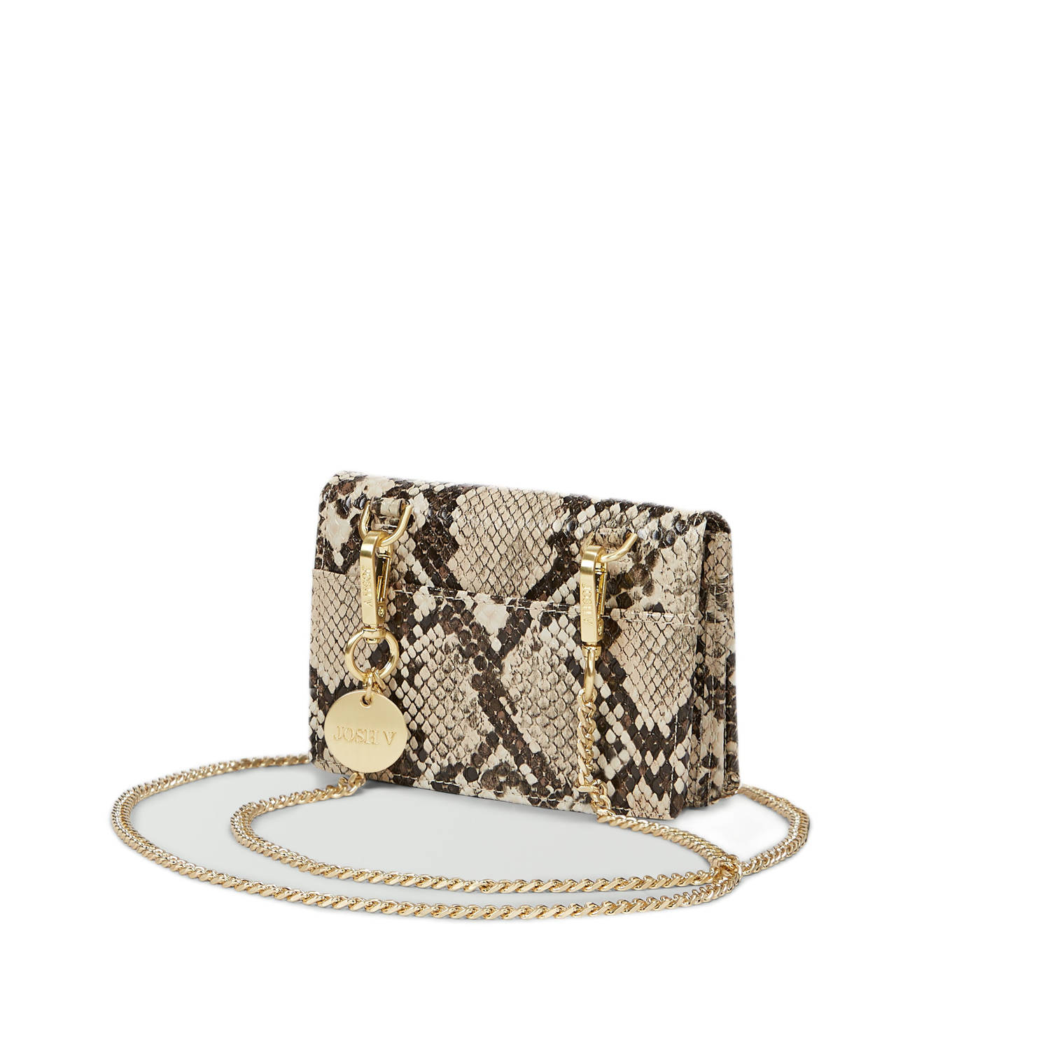 JOSH V portemonnee met slangenprint Synne beige