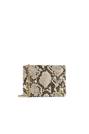 portemonnee met slangenprint Synne beige