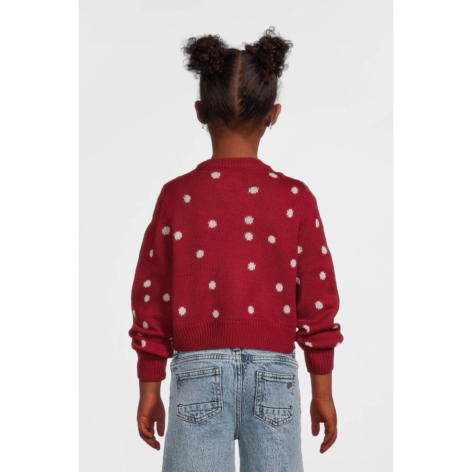 NAME IT KIDS kersttrui rood gebreid