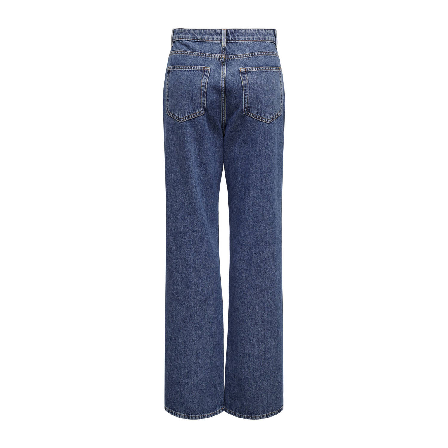ONLY high waist straight leg jeans medium blue denim