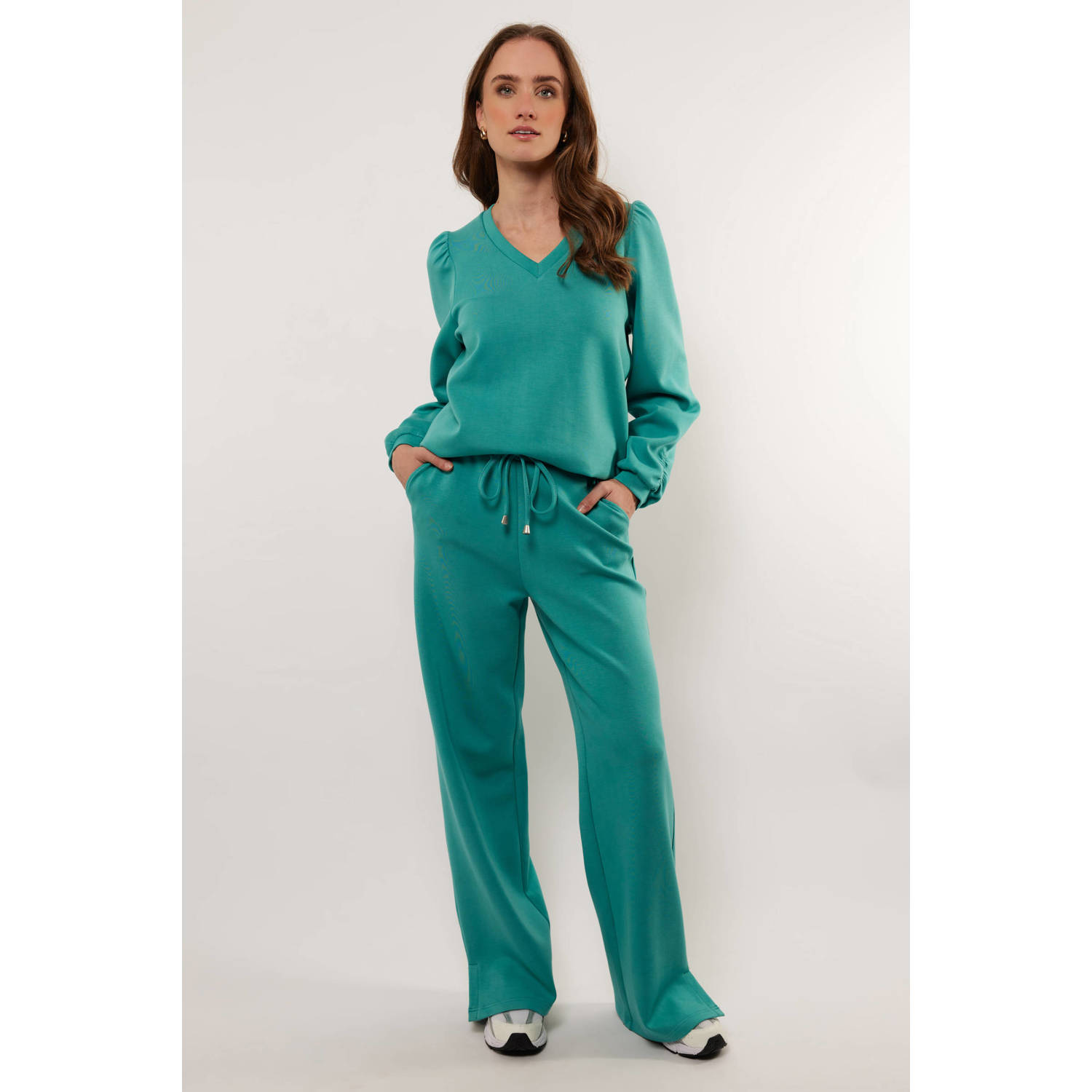 G-maxx wide leg broek blauw