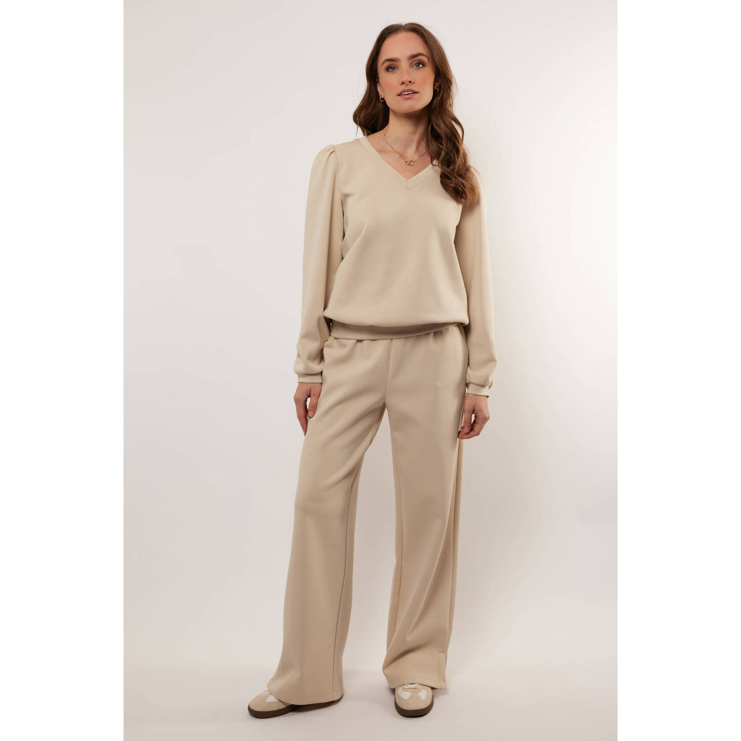 G-maxx wide leg broek beige