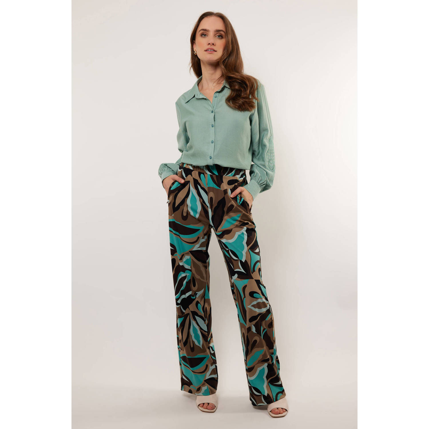 G-maxx wide leg regular waist broek multi