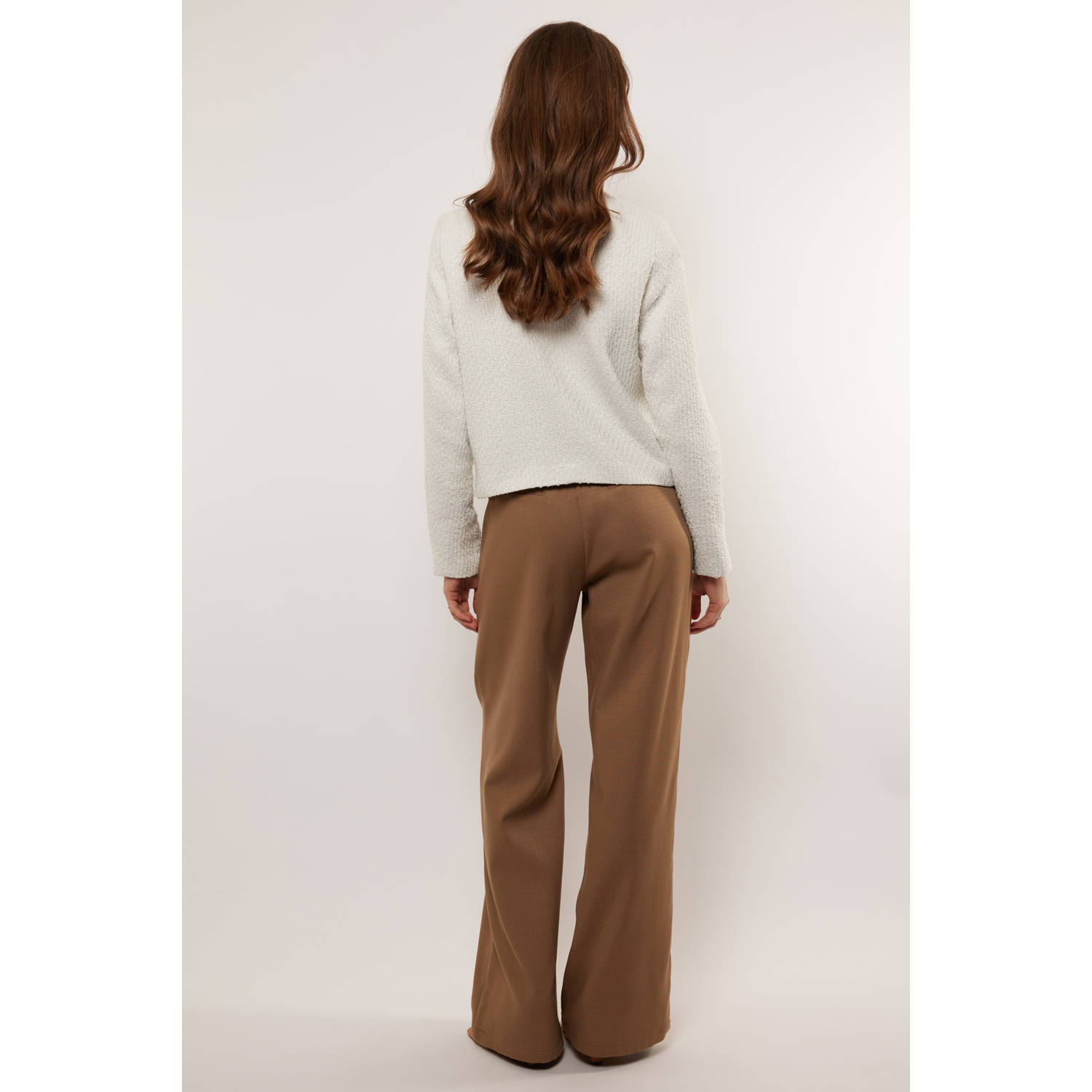 G-maxx wide leg regular waist broek bruin