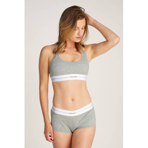 Calvin Klein short met ribstructuur grijs afbeelding