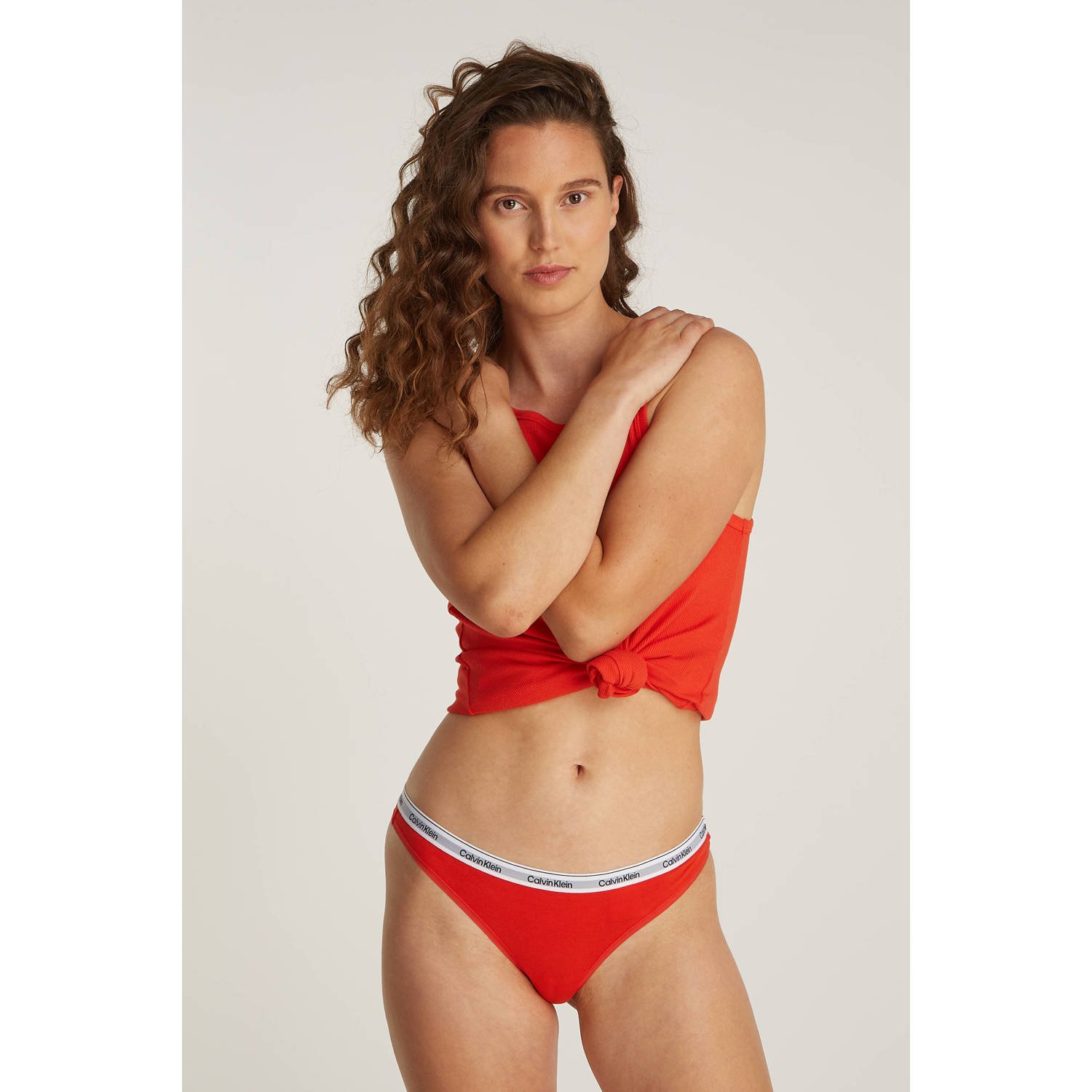 Calvin Klein Underwear String met elastische band met label in een set van 5 stuks