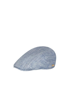 linnen flatcap Jarvis blauw