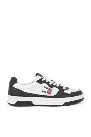   leren sneakers zwart/wit