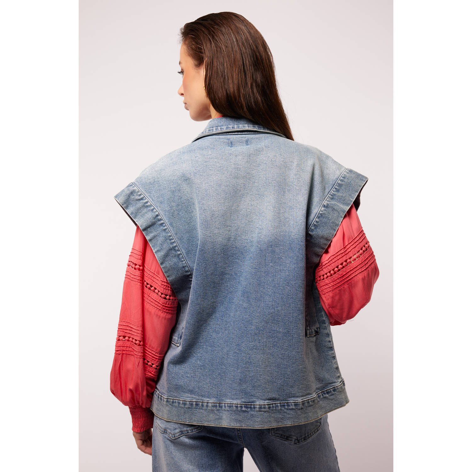 FLURESK gilet medium blue denim