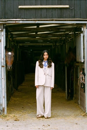 regular blazer zand