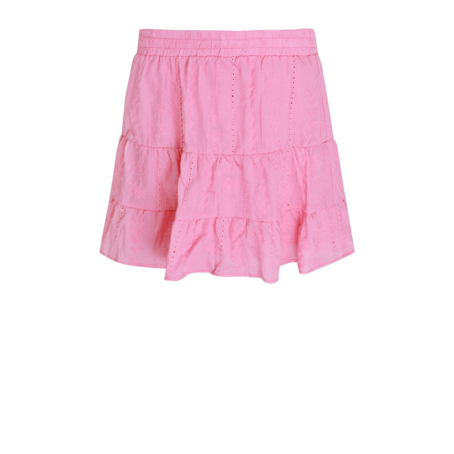 FLURESK korte rok broderie roze