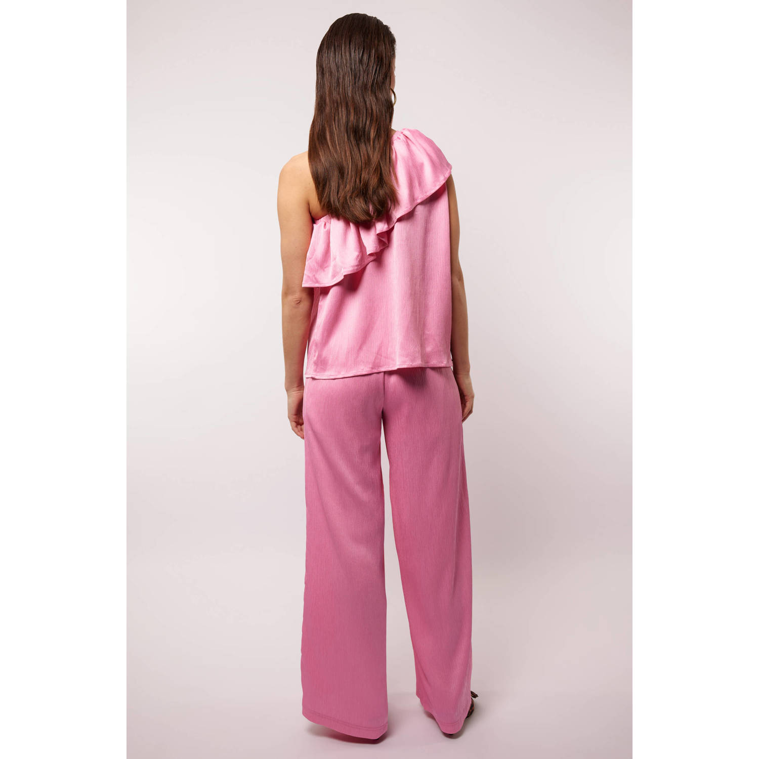 FLURESK straight regular waist broek roze