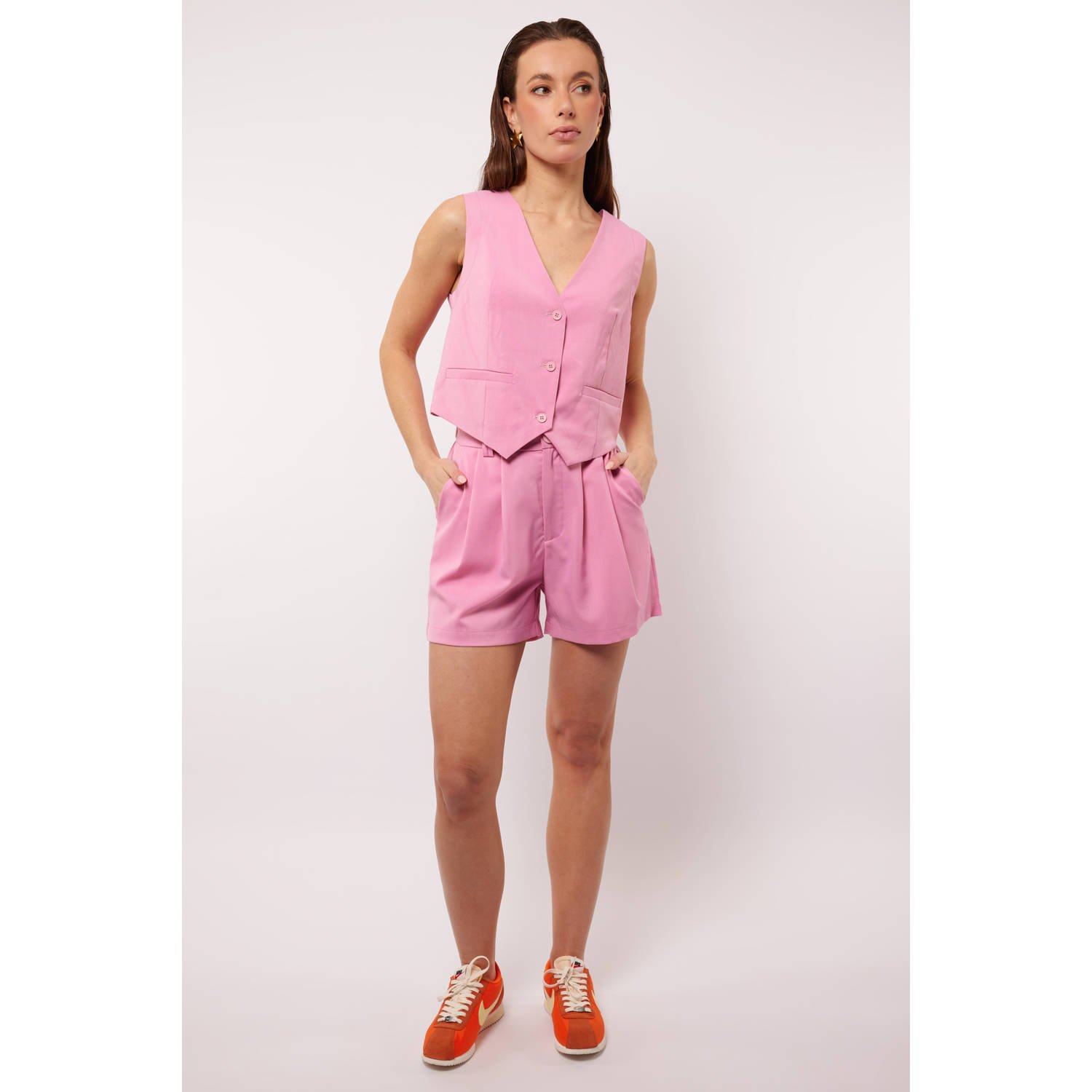 FLURESK regular waist casual short roze