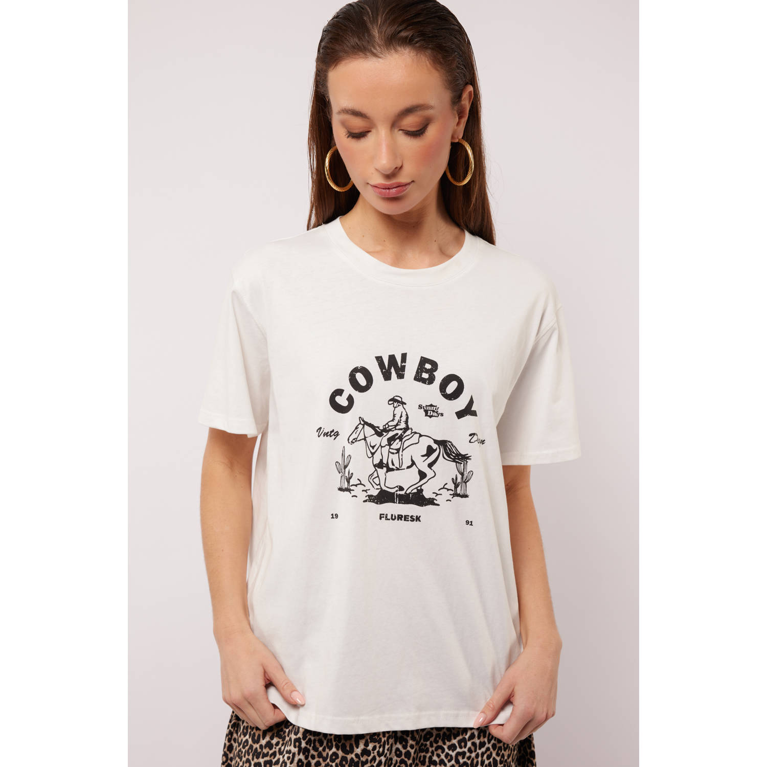 FLURESK T-shirt wit