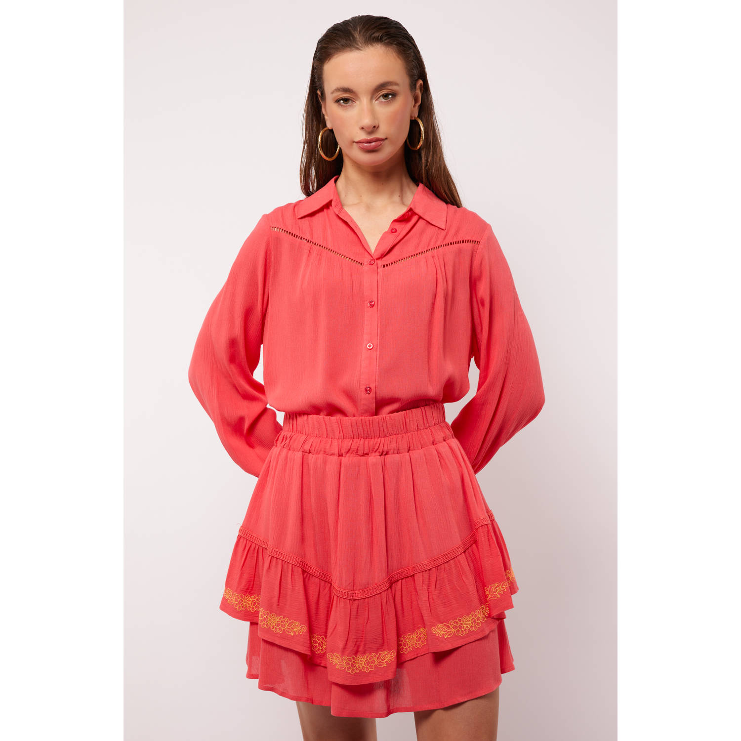 FLURESK blouse roze broderie