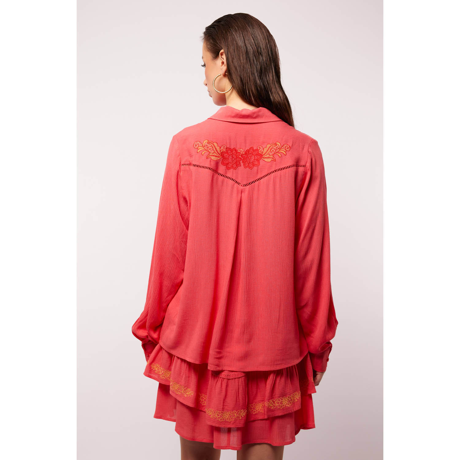FLURESK blouse roze broderie