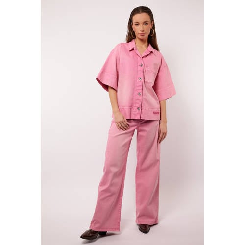 FLURESK roze wide leg jeans afbeelding