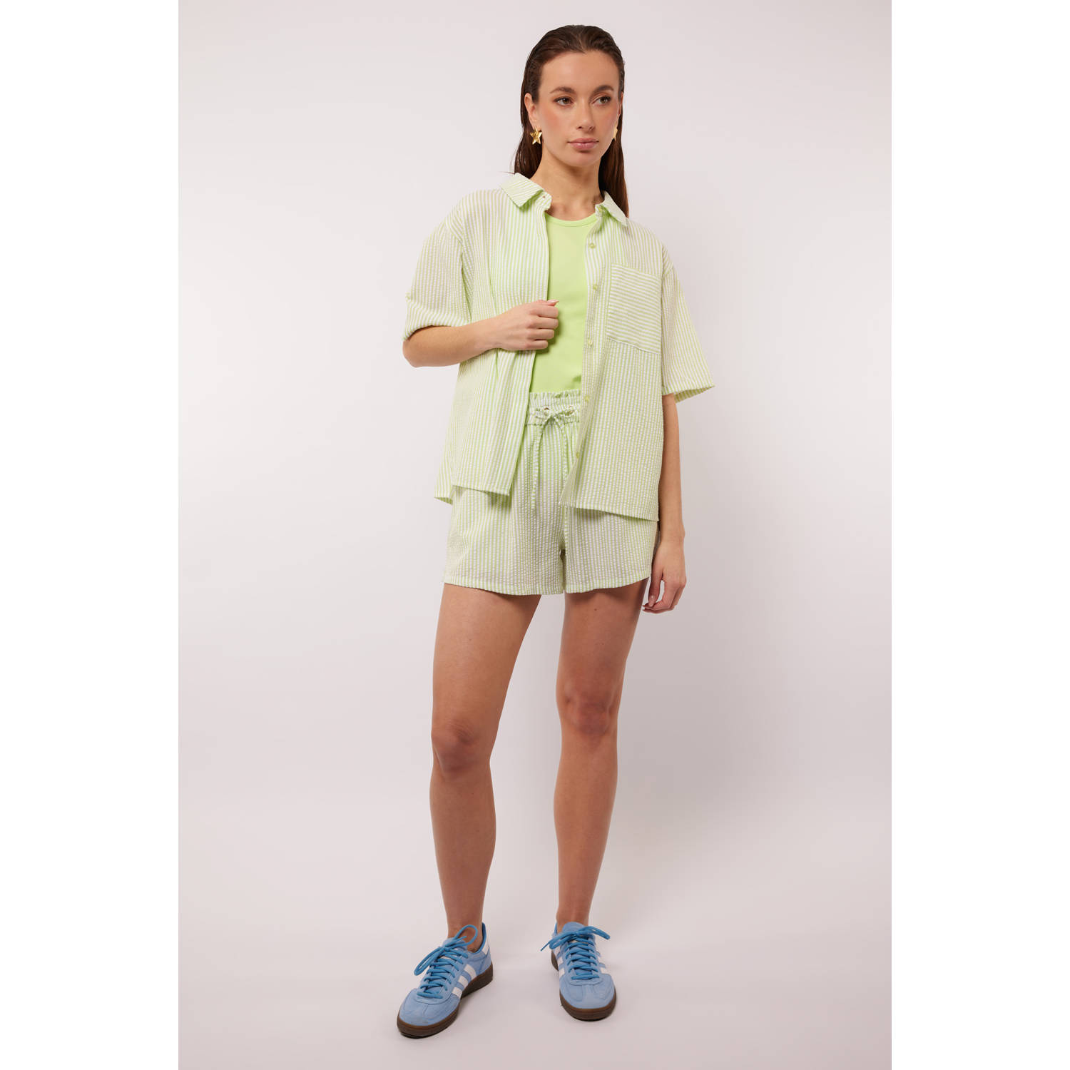 FLURESK regular waist casual short mintgroen