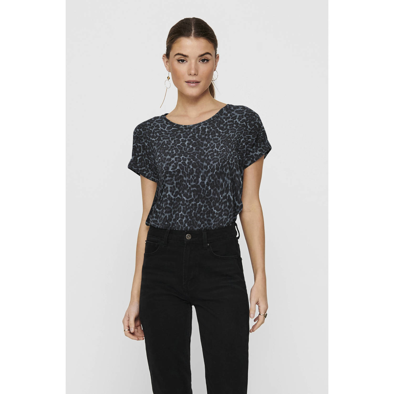 Only Shirt met korte mouwen ONLMOSTER AOP S S TOP NOOS JRS