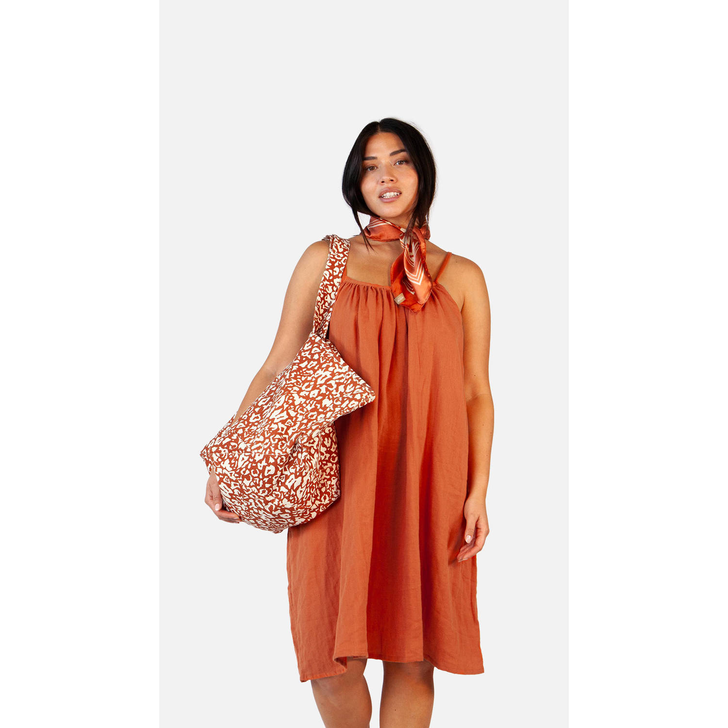 Barts shopper Juno met all-over print terra