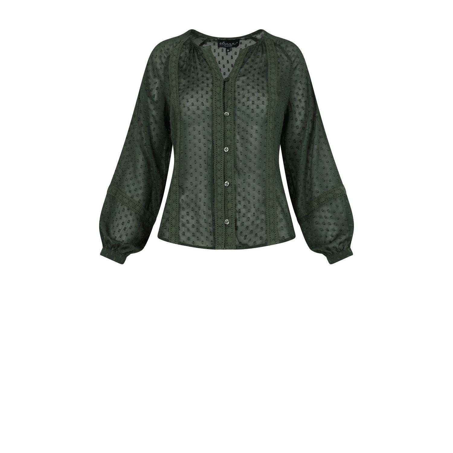 Elvira Collections blouse donkergroen
