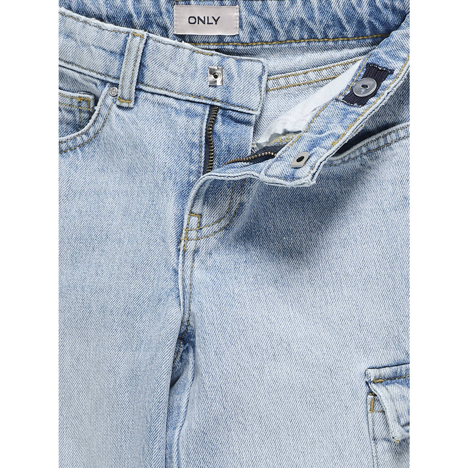 ONLY KIDS GIRL wide leg regular waist jeans light blue denim