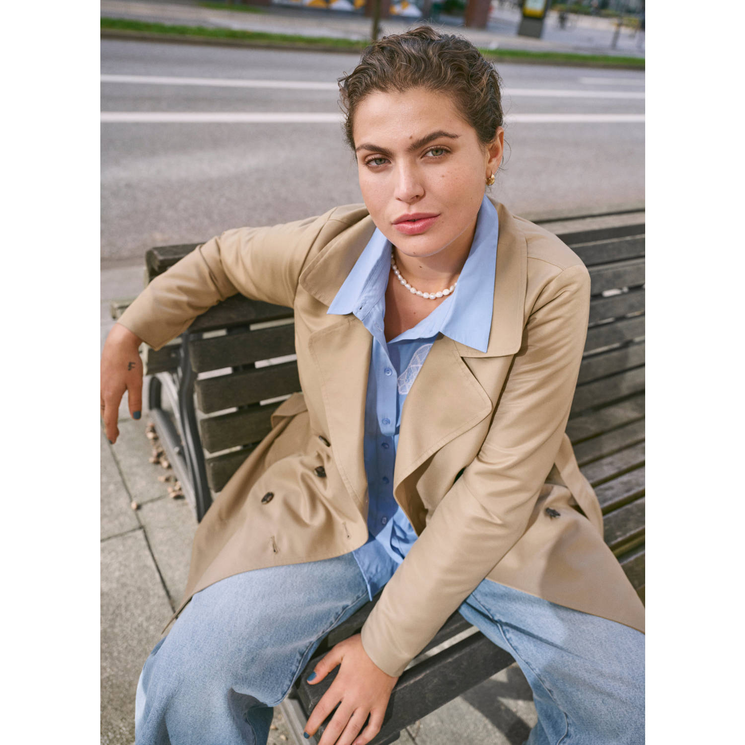 Zizzi trenchcoat beige