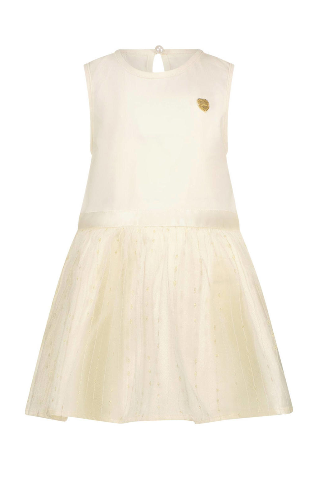 Le Chic A-lijn jurk met lurex ecru