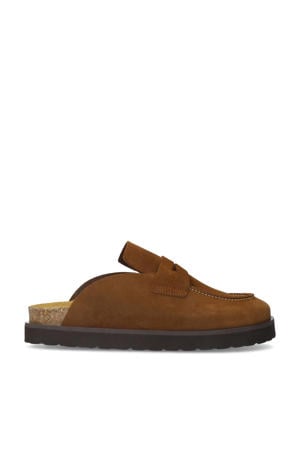 suède clogs cognac