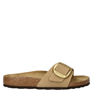 Madrid Big Buckle nubuck slippers beige
