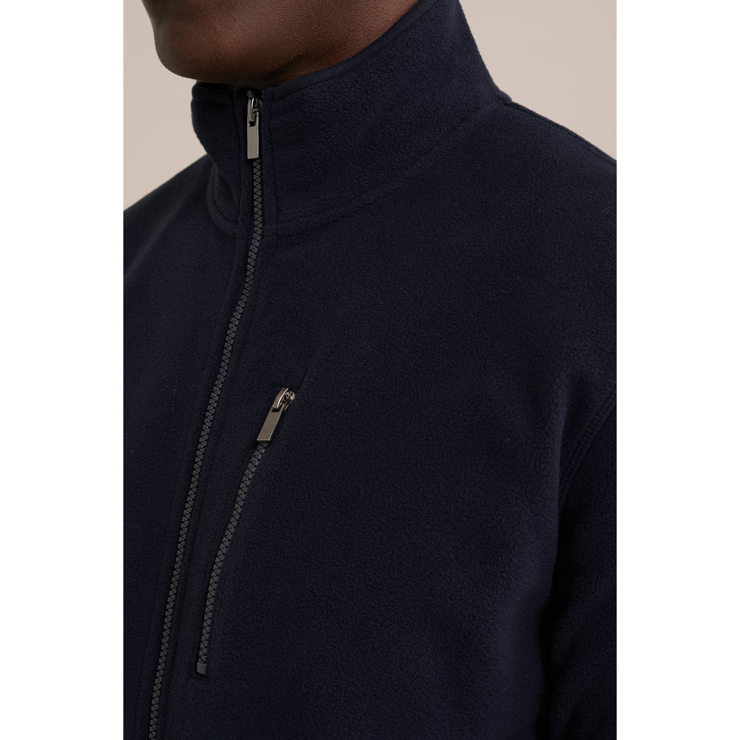 WE Fashion fleecevest donkerblauw