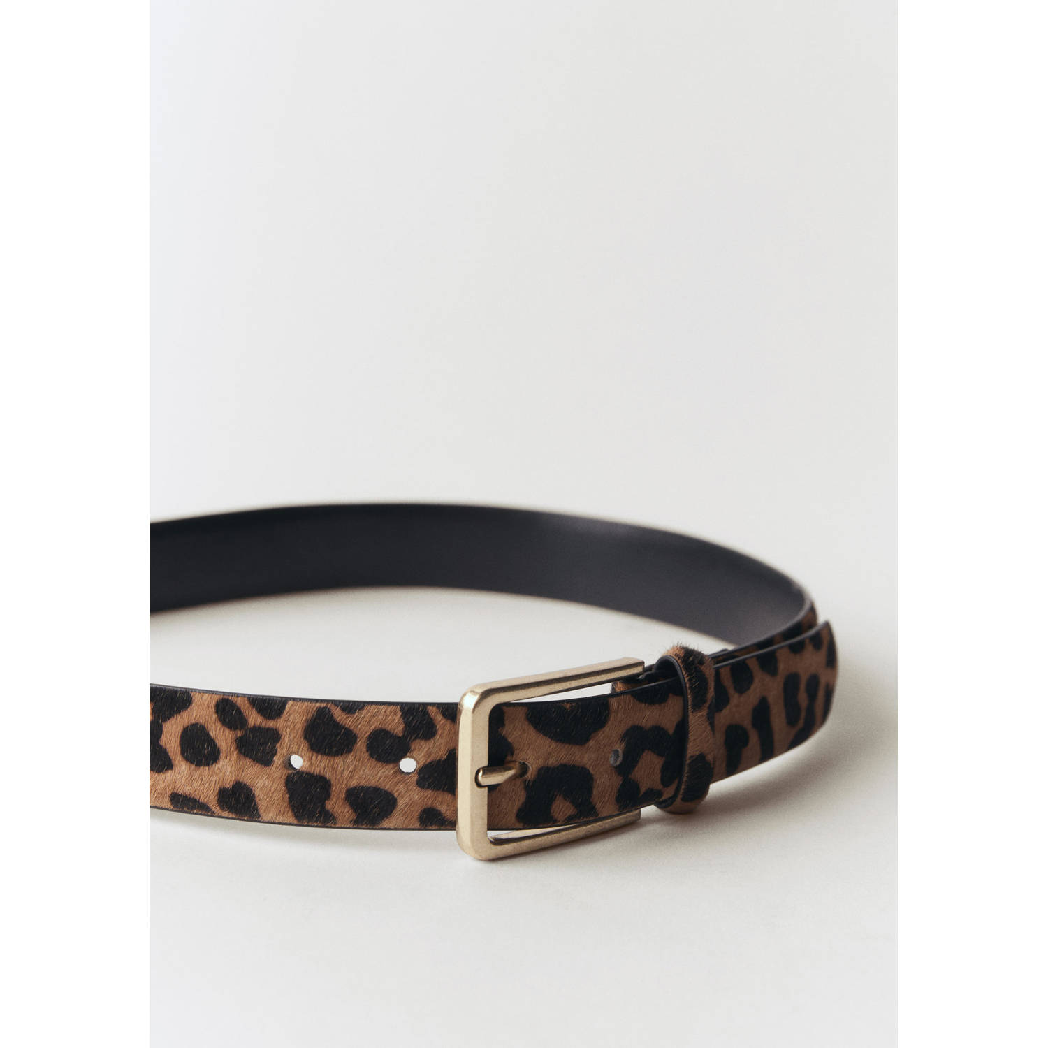 Mango riem met panterprint bruin